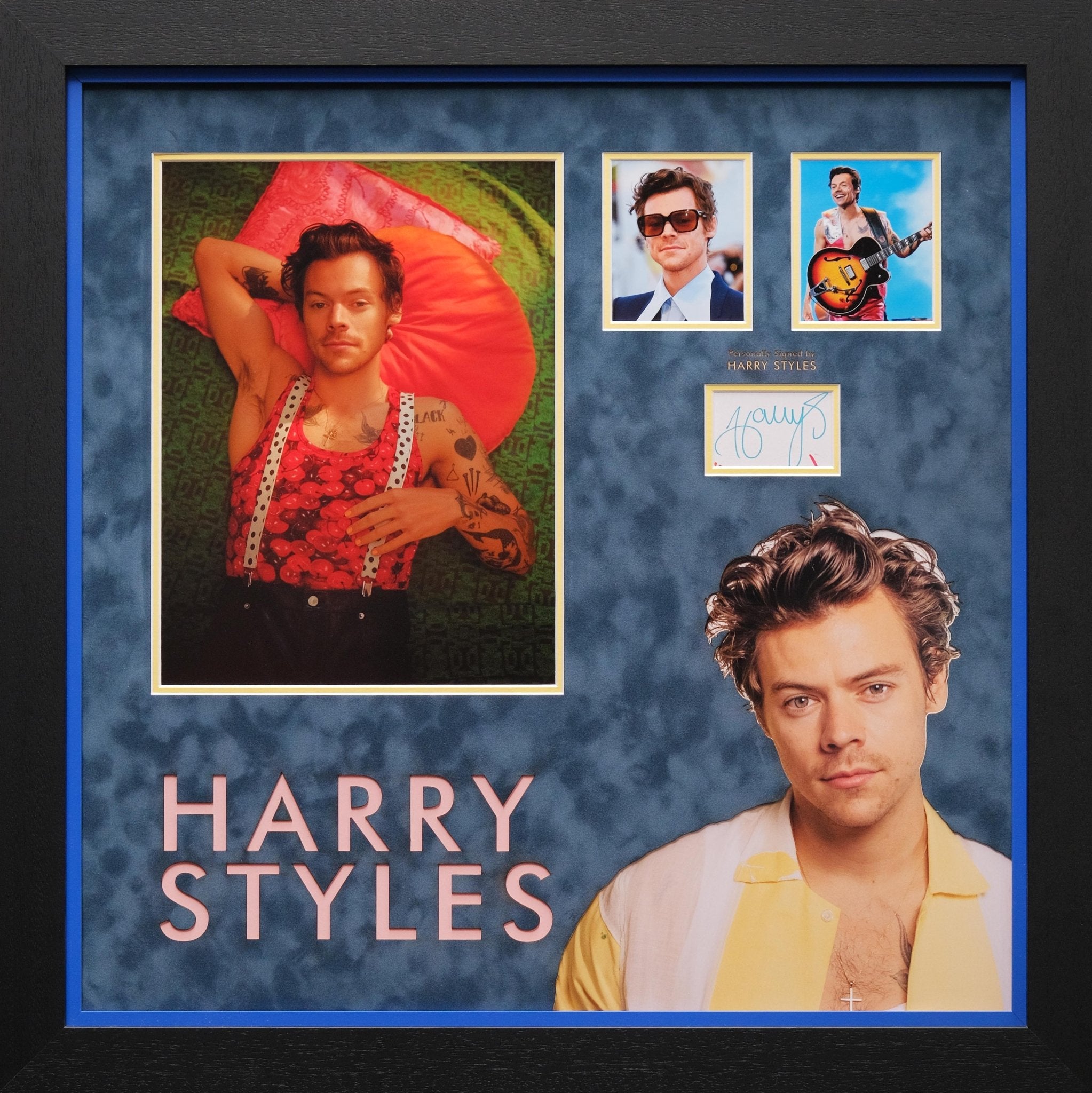 Harry Styles White Card Photograph Display - Memorabilia Framers Shop